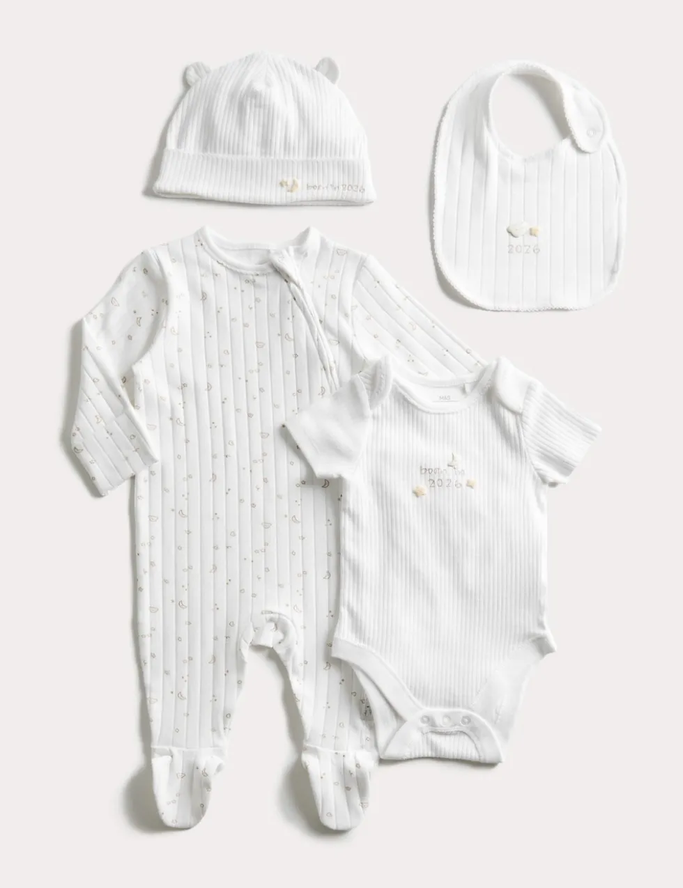 4pc Cotton Rich Born in 2026 Slogan Starter Set (0-6 Mths)