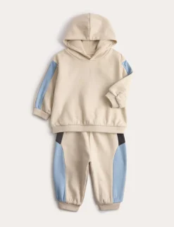 2pc Cotton Rich Colour Block Tracksuit (0-6 Yrs)