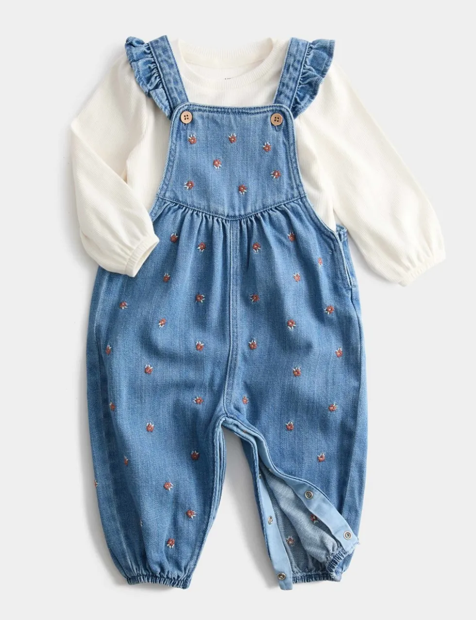 2pc Cotton Rich Denim Dungaree Outfit (0-3 Yrs)