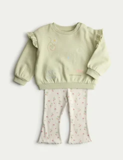 2pc Cotton Rich Embroidered Sweat Outfit (0-3 Yrs)
