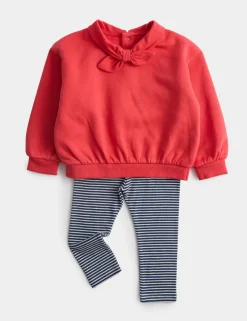 2pc Cotton Rich Neck Tie Jumper with Leggings (0-3 Yrs)