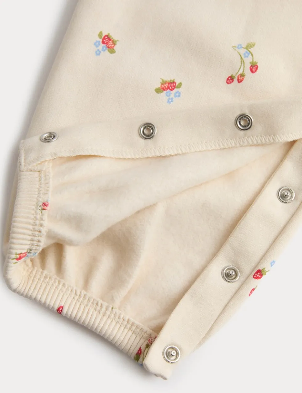 2pc Cotton Strawberry Ditsy Dungarees Outfit (0-3 Yrs)