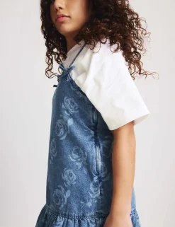 2pc Floral Print Denim Dress and Top (2-16 Yrs)