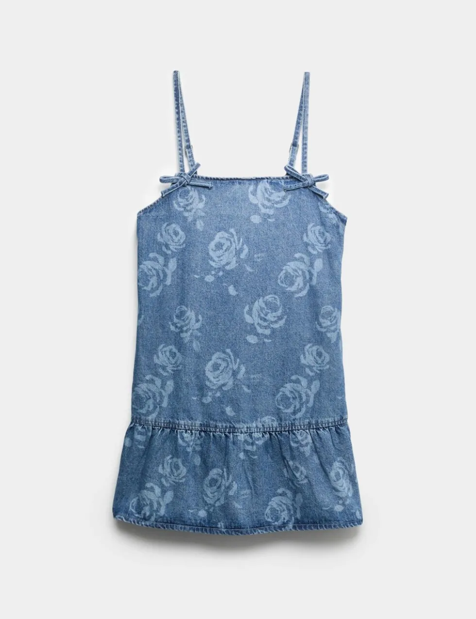 2pc Floral Print Denim Dress and Top (2-16 Yrs)
