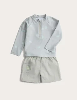 2pc Frog Rash Vest Swim Set (0-3 Yrs)
