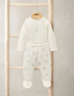 2pc Pure Cotton Bear Print Outfit (0-12 Mths)