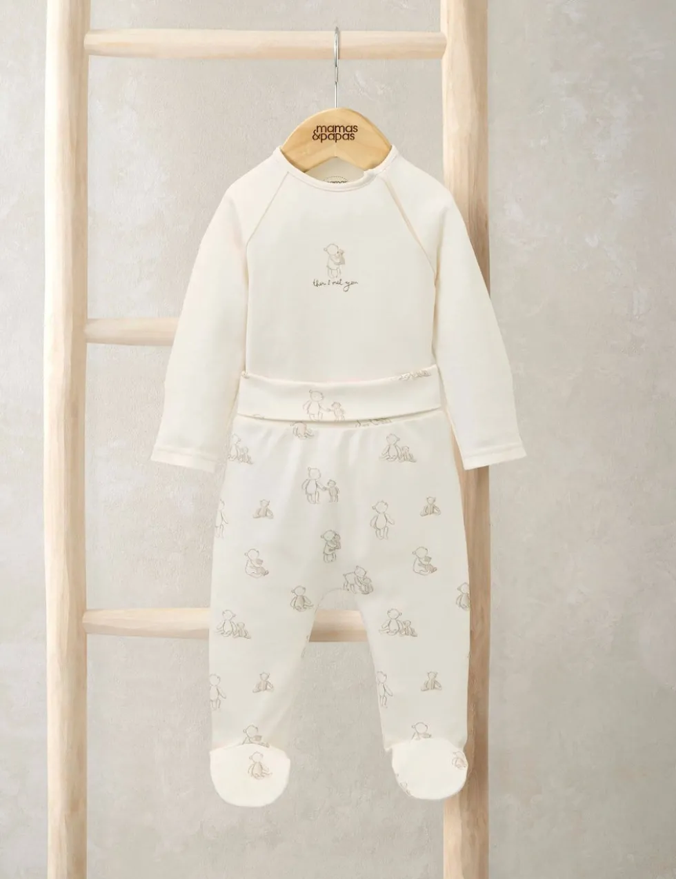 2pc Pure Cotton Bear Print Outfit (0-12 Mths)