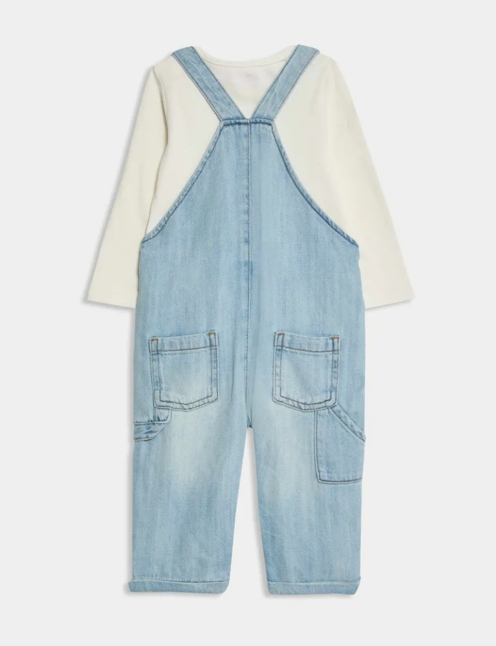 2pc Pure Cotton Denim Dungaree Outfit (0-3 Yrs)