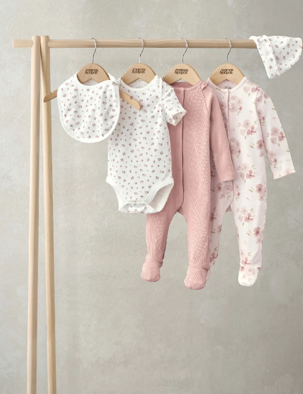 5pc Pure Cotton Floral Starter Set (0-12 Mths)