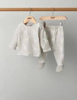 2pc Pure Cotton Giraffe Outfit (7lbs-1 Yrs)