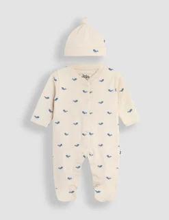 2pc Pure Cotton Sleepsuit And Hat Outfit (0-12 Mths)