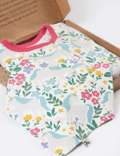 2pc Pure Cotton Unicorn Print Gift Set (0-12 Mths)