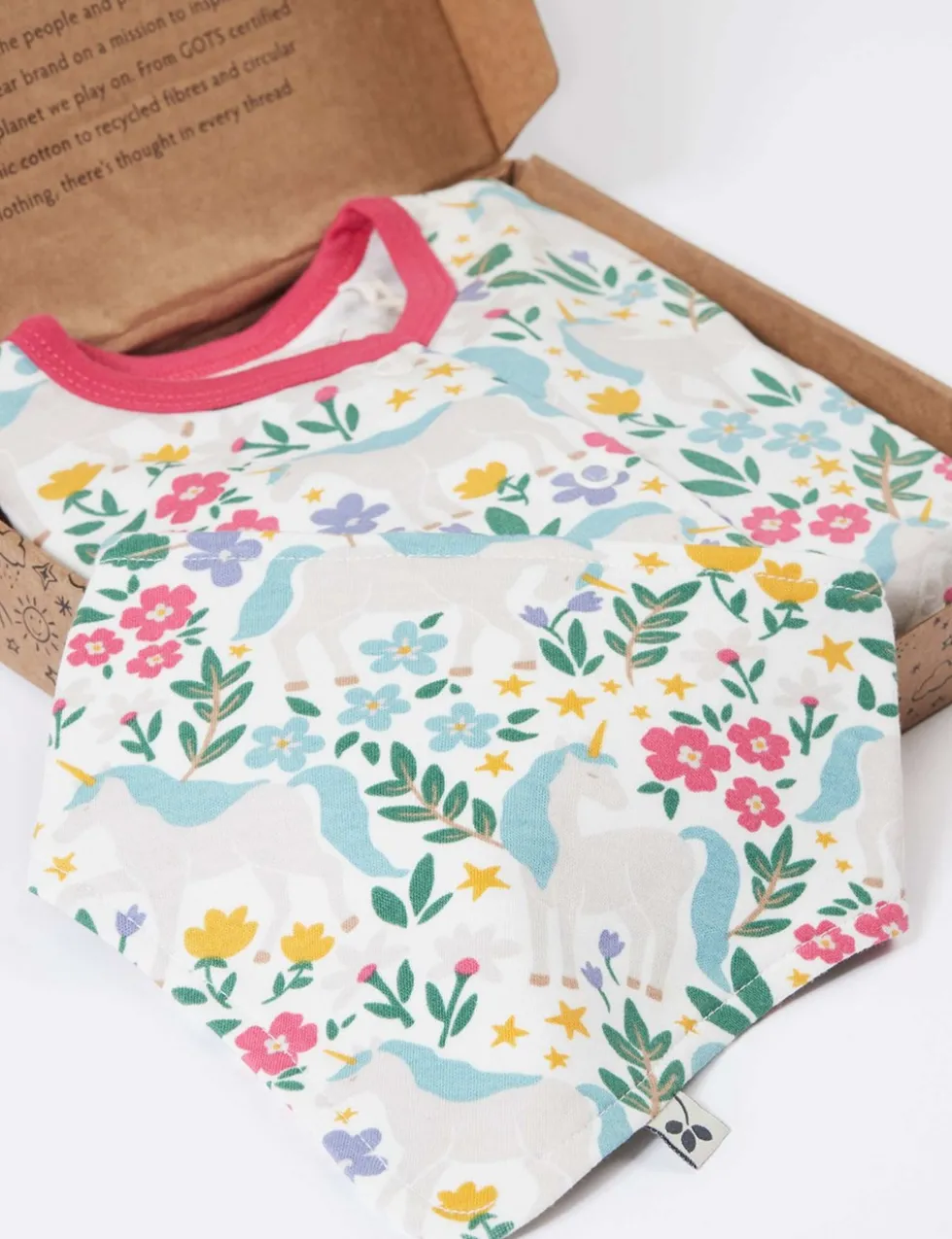 2pc Pure Cotton Unicorn Print Gift Set (0-12 Mths)