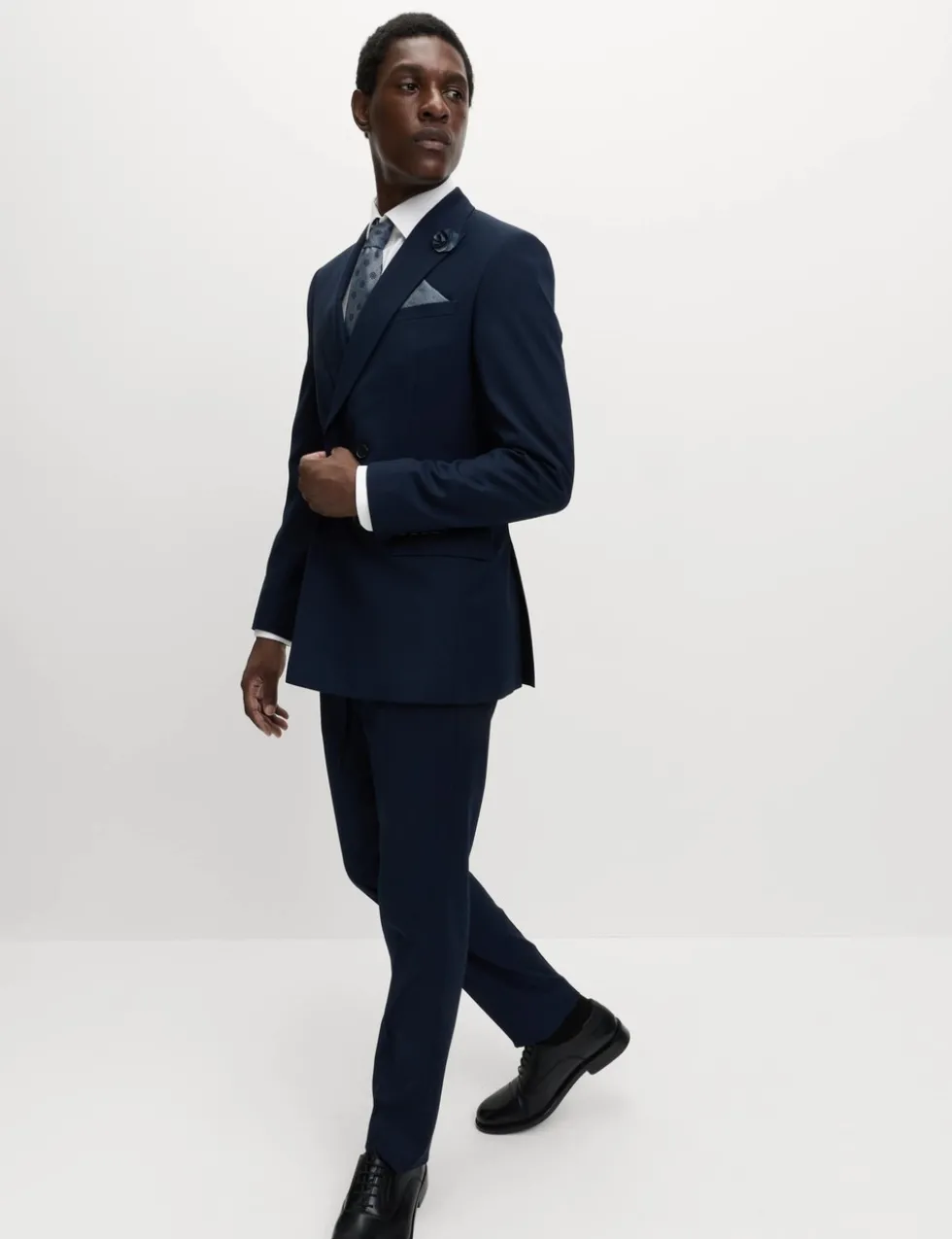 4pc Slim Fit Easy Iron Shirt and Tie Set