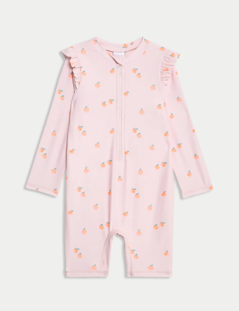 Peach Print All in One Swimsuit (0-3 Yrs)