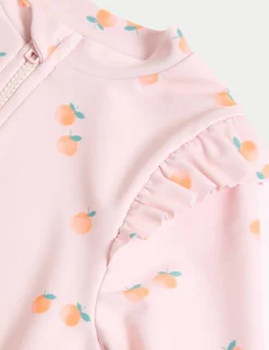 Peach Print All in One Swimsuit (0-3 Yrs)