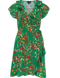 Penny Frill Wrap Woven Beach Dress