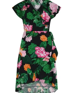 Penny Frill Wrap Woven Beach Dress
