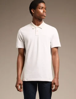 PeoxfordNew Pure Cotton Pique Tipped Collar Polo Shirt