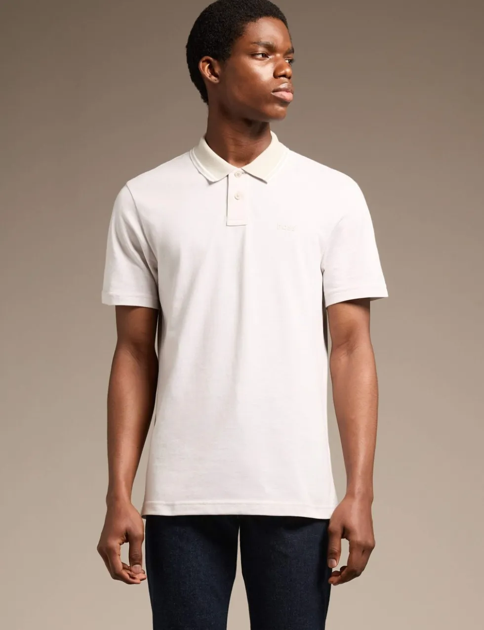 PeoxfordNew Pure Cotton Pique Tipped Collar Polo Shirt