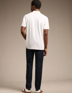 PeoxfordNew Pure Cotton Pique Tipped Collar Polo Shirt