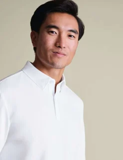 Performance Cotton Blend Long Sleeve Polo Shirt