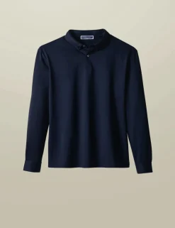 Performance Cotton Blend Long Sleeve Polo Shirt