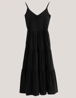 Perissa Pure Cotton V-Neck Midi Dress