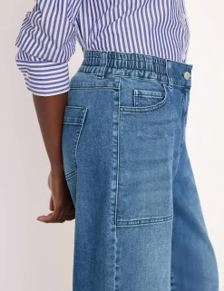 Petite Elasticated High Waisted Barrel Jeans