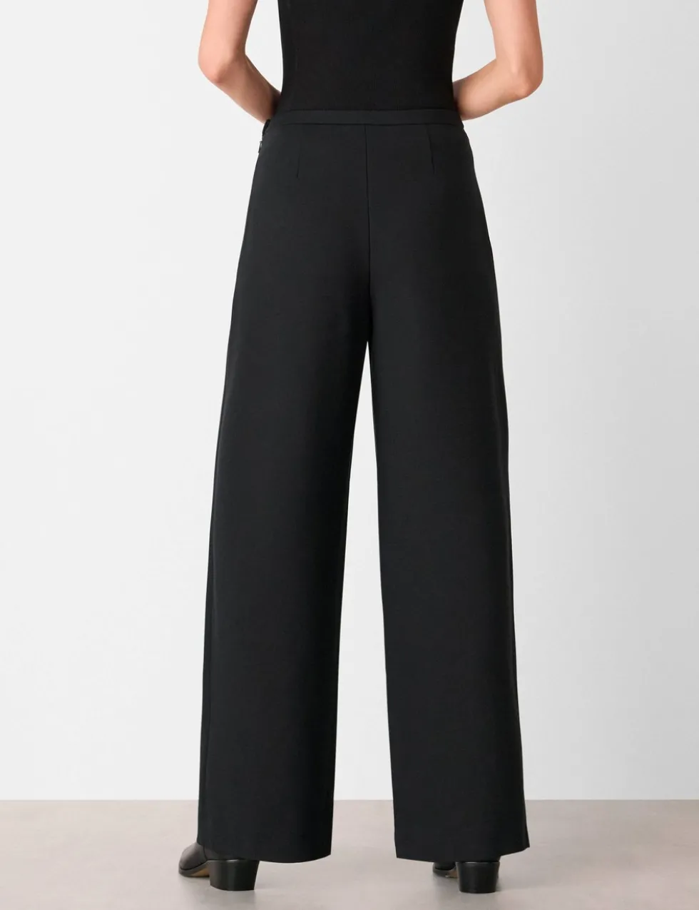 Petite Jersey Side Zip Wide Leg Trousers