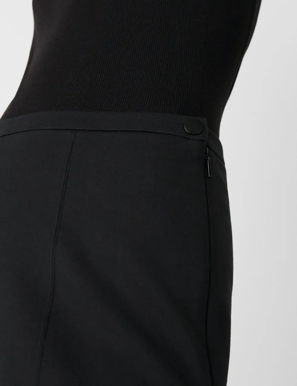 Petite Jersey Side Zip Wide Leg Trousers