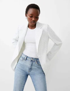 Pinstripe Single Breasted Blazer