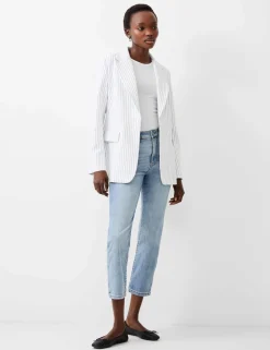 Pinstripe Single Breasted Blazer