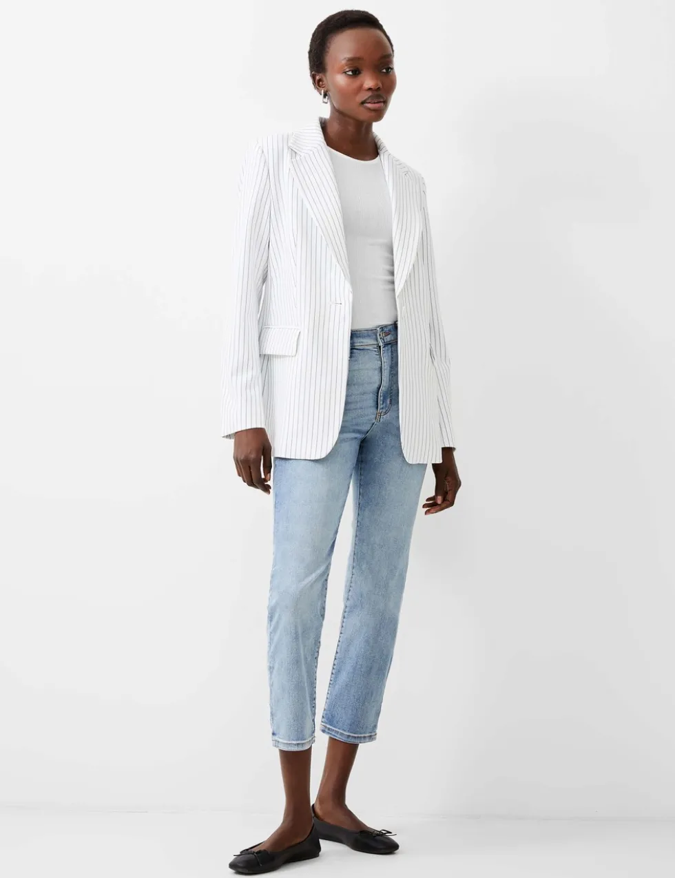 Pinstripe Single Breasted Blazer