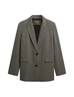 Pinstripe Slim Single Breasted Blazer