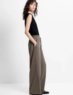 Pinstripe Wide Leg Trousers