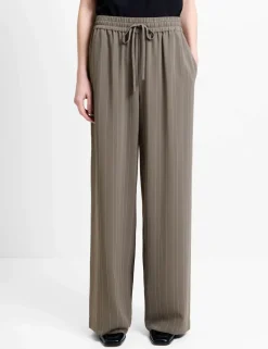 Pinstripe Wide Leg Trousers