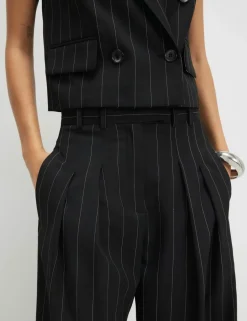 Pinstripe Wide Leg Trousers