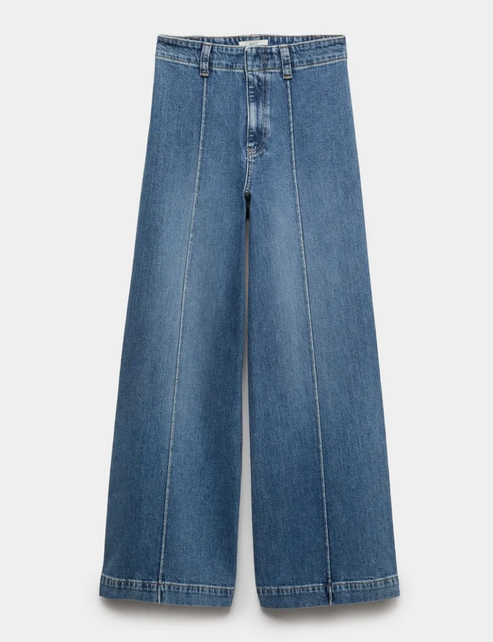 Pintuck Wide Leg Ankle Grazer Jeans