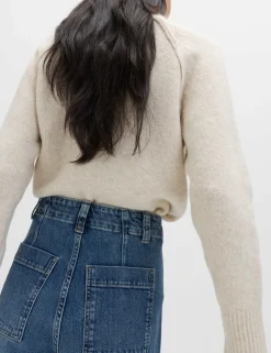 Pintuck Wide Leg Ankle Grazer Jeans