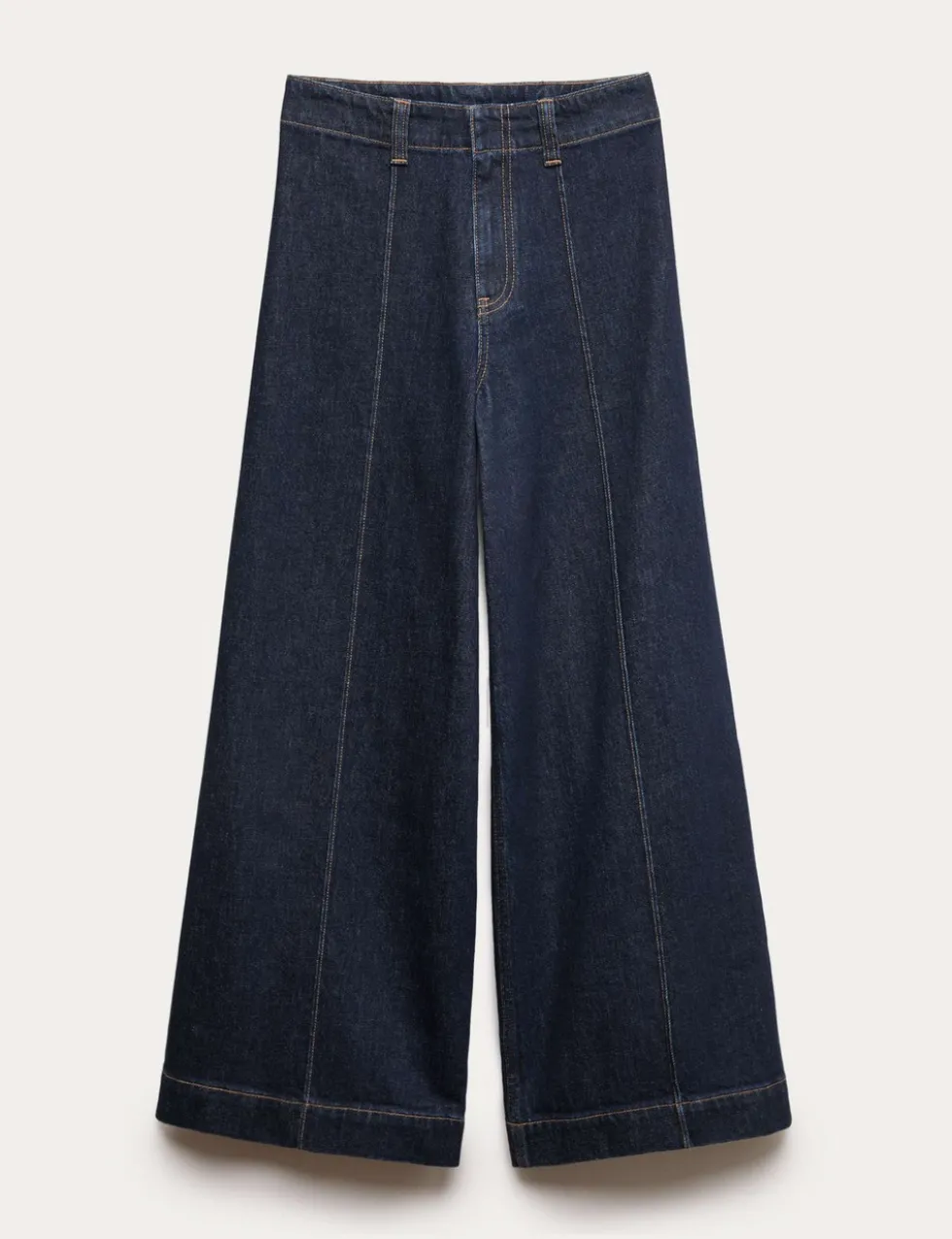 Pintuck Wide Leg Ankle Grazer Jeans