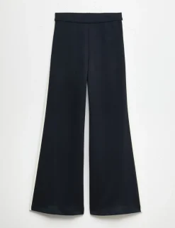 Pique Side Stripe Wide Leg Trousers