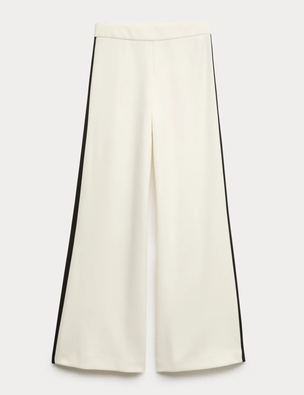 Pique Side Stripe Wide Leg Trousers
