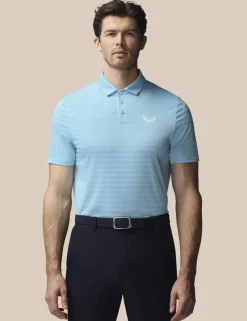 Pique Striped Technical Stretch Polo Shirt