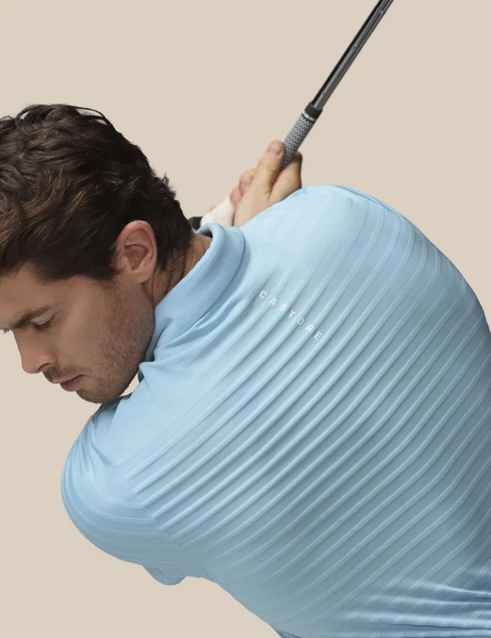 Pique Striped Technical Stretch Polo Shirt