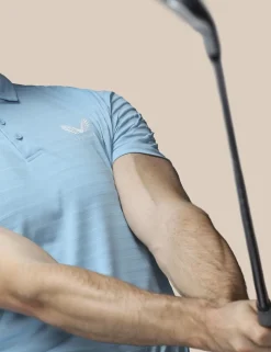 Pique Striped Technical Stretch Polo Shirt