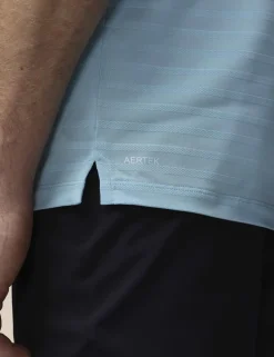 Pique Striped Technical Stretch Polo Shirt