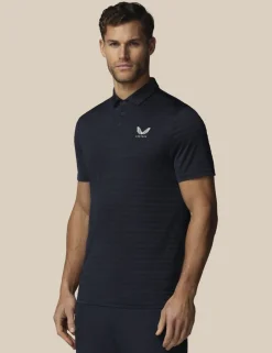Pique Striped Technical Stretch Polo Shirt
