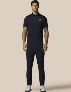 Pique Striped Technical Stretch Polo Shirt