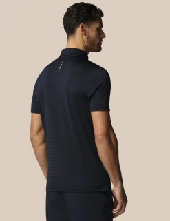 Pique Striped Technical Stretch Polo Shirt